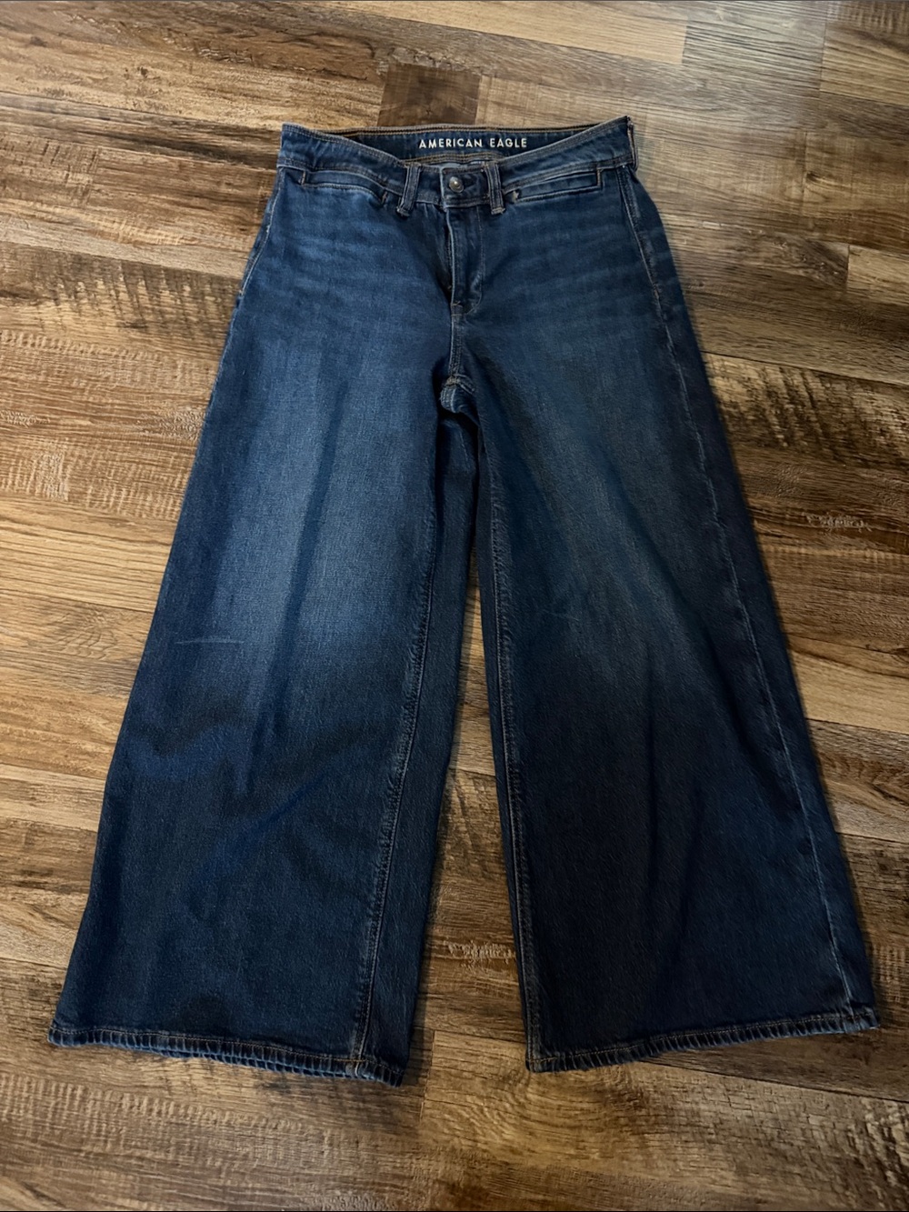 American Eagle Outfitters Dark Indigo Wide-Leg Jeans